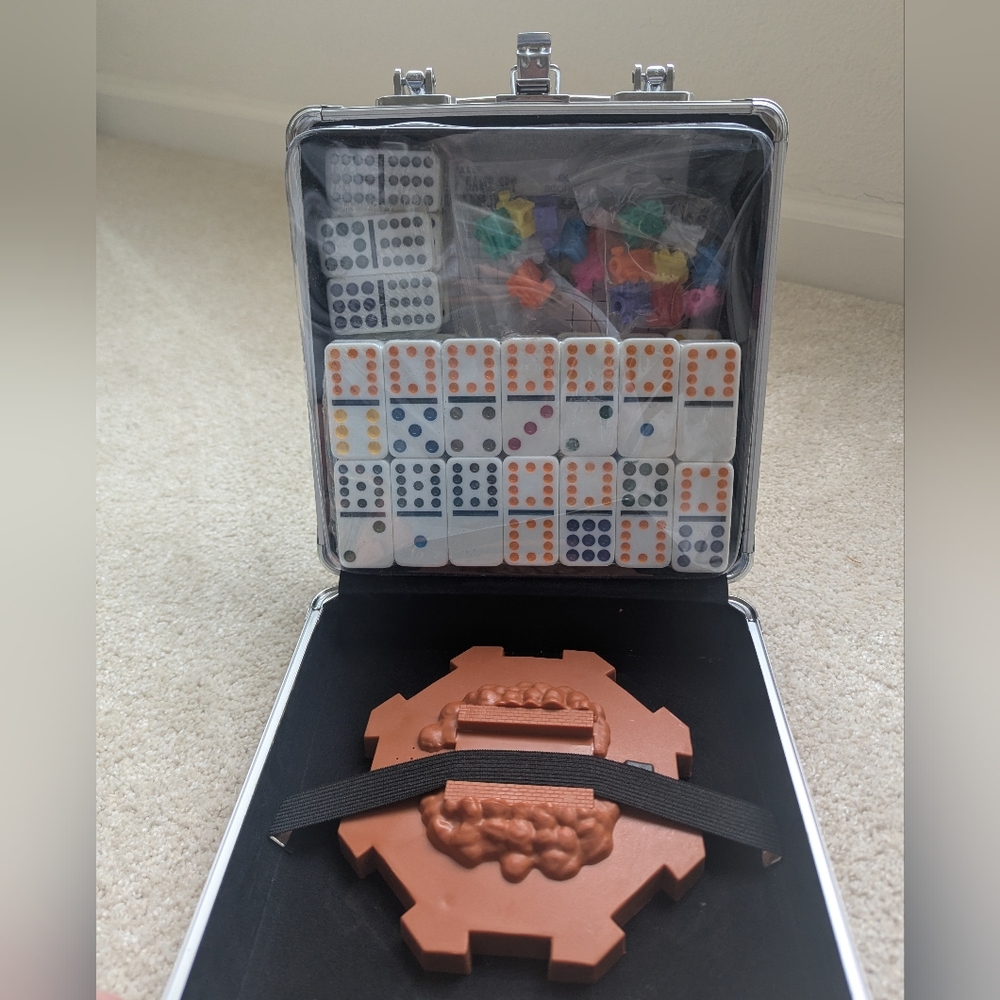 Dominoes And Mexican Train Game Set With Case